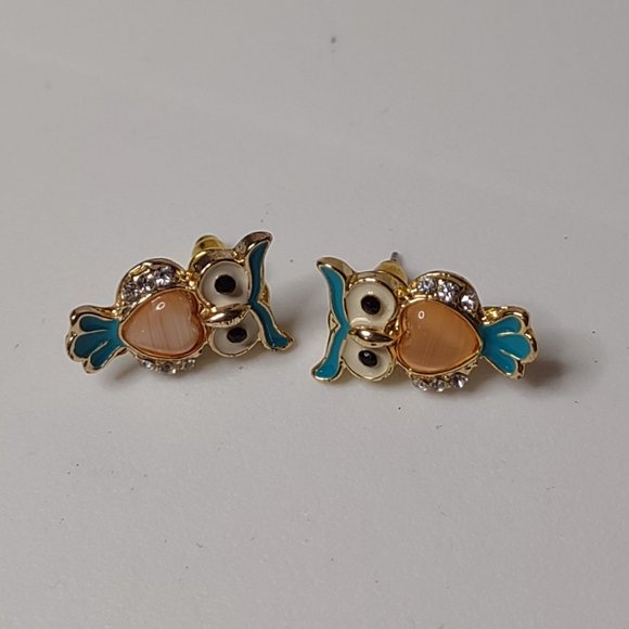 Cute Multicolor Owl Earrings - Picture 2 of 9